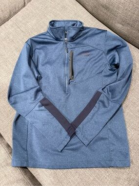 Men's Blue North Face Quarter-Zip Pullover